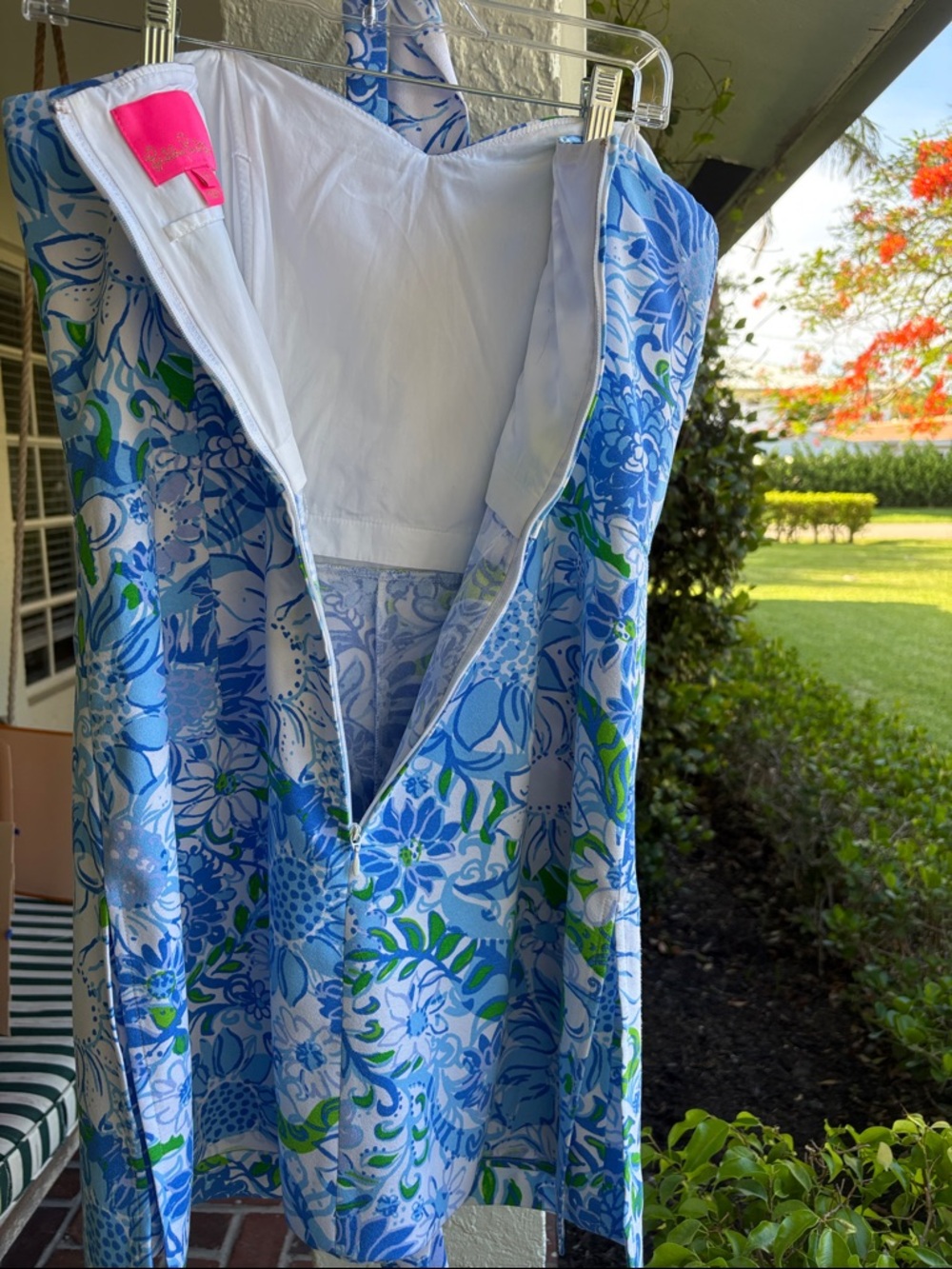 Lilly Pulitzer Blue, White & Green skort with belt not attached - Picture 5 of 15